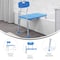 Flash Furniture HERCULES Bath & Shower Transfer Bench w/Height-Adjust Frame, Supportive Back, 300 lbs. Cap, Blue DC-HY3510L-BLU-GG - alternate 7